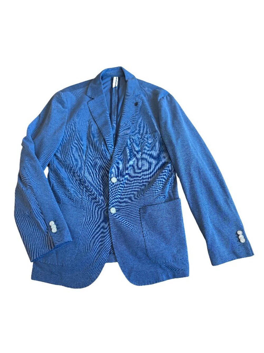 Liu-Jo Blue Textured Knit Blazer Sport Unstructured Functional Size 42R Men's
